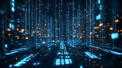Futuristic Representation of Digital Data Streams and Computer Code