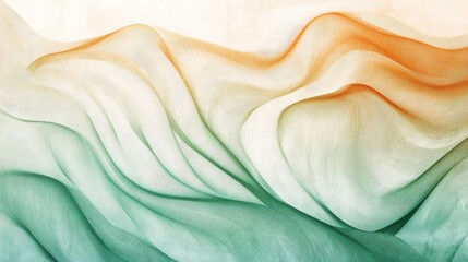 Poster - Flowing gradients of soft pencil strokes create a tranquil minimalist design with wavy textures in earthy tones