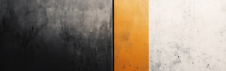 Poster - Contrast of minimalist amber and gray tones creates striking visual appeal in textured surfaces