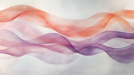Aufkleber - Swirling pastel waves created with elegant pencil strokes capture a serene and artistic atmosphere in a soft color palette