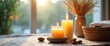 © AkuAku - Aromatherapy votive candles flickering with a gentle glowing flame for a relaxation and pampering wellness treatment session in a spa.