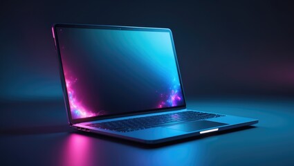 Wall Mural - a mockup of a laptop featuring a modern blank screen.