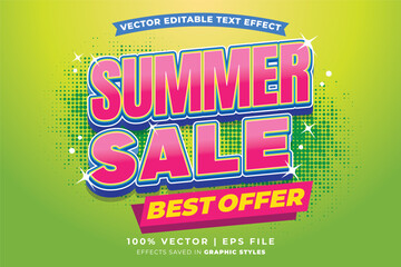 Wall Mural - summer sale editable text effect template. editable text style effect summer sale theme suitable to 
