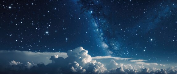 Wall Mural - backgrounds night sky featuring stars and clouds.