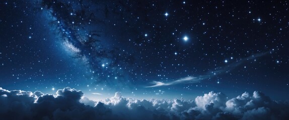 Wall Mural - backgrounds night sky featuring stars and clouds.