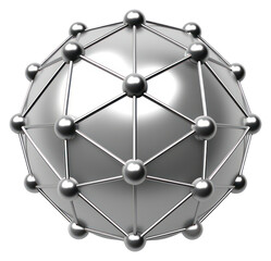 Wall Mural - png network icon chrome material sphere silver shape.