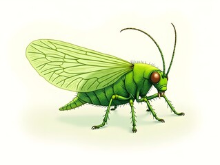 charming green lacewing illustration showcasing natural detail