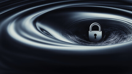 Cyber security concept, privacy for database protection, business concept for internet technology, encryption, information or network protection. Antivirus program. Closed padlock, digital background.