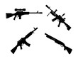 © ArtbyRahat - Machine Gun Black Silhouette Collection Vector Design