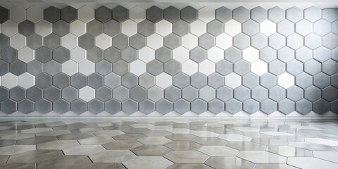 Leinwandbilder - Modern Hexagon Tile Wall and Floor Design for Interior Spaces