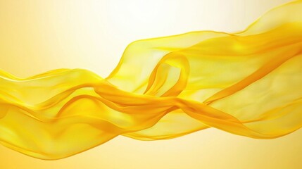 Wall Mural - vibrant yellow mesh waves flowing in a futuristic abstract background with dynamic lighting.