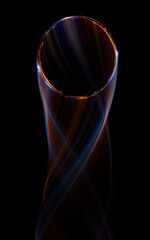 Wall Mural - swirl stage. neon glowing circles. light trails. glint bright spiral. motion ellipse..slow shutter l