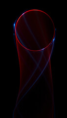 Wall Mural - swirl stage. neon glowing circles. light trails. glint bright spiral. motion ellipse..slow shutter l