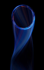 Wall Mural - swirl stage. neon glowing circles. light trails. glint bright spiral. motion ellipse..slow shutter l