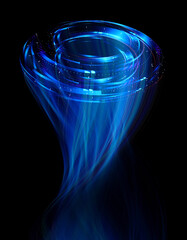 Wall Mural - swirl stage. neon glowing circles. light trails. glint bright spiral. motion ellipse..slow shutter l