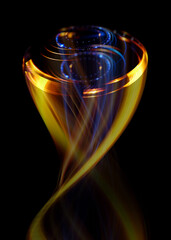Wall Mural - swirl stage. neon glowing circles. light trails. glint bright spiral. motion ellipse..slow shutter l