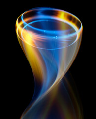 Wall Mural - swirl stage. neon glowing circles. light trails. glint bright spiral. motion ellipse..slow shutter l