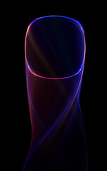Wall Mural - swirl stage. neon glowing circles. light trails. glint bright spiral. motion ellipse..slow shutter l
