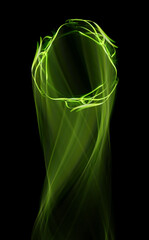 Wall Mural - swirl stage. neon glowing circles. light trails. glint bright spiral. motion ellipse..slow shutter l