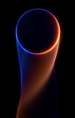Wall Mural - swirl stage. neon glowing circles. light trails. glint bright spiral. motion ellipse..slow shutter l