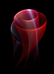 Wall Mural - swirl stage. neon glowing circles. light trails. glint bright spiral. motion ellipse..slow shutter l