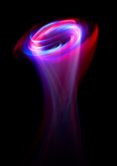 Wall Mural - swirl stage. neon glowing circles. light trails. glint bright spiral. motion ellipse..slow shutter l