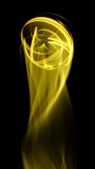 Wall Mural - swirl stage. neon glowing circles. light trails. glint bright spiral. motion ellipse..slow shutter l