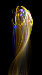 Wall Mural - swirl stage. neon glowing circles. light trails. glint bright spiral. motion ellipse..slow shutter l
