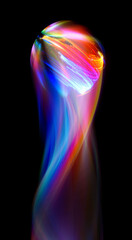Wall Mural - swirl stage. neon glowing circles. light trails. glint bright spiral. motion ellipse..slow shutter l