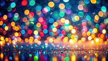 Wall Mural - a sparkling celebration festive lights and shimmering glitter on a dark background