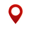 © Rifqi - Glossy red location pin icon isolated on transparent background, concept for navigation app interface design, travel, map, and GPS