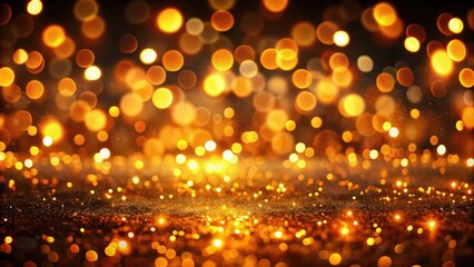 Wall Mural - sparkling golden lights and glitter on dark background, perfect for festive designs