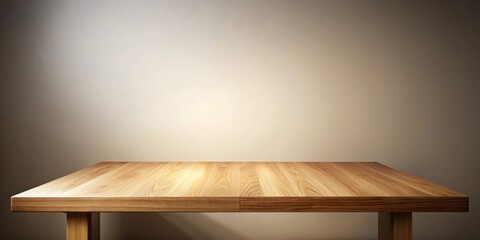 Fototapete - Clean, simple wooden table against a neutral backdrop, ideal for product display or design presentations.