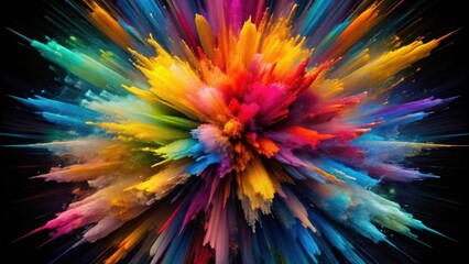 Poster - A vibrant explosion of multicolored powder, a dynamic burst of color and energy