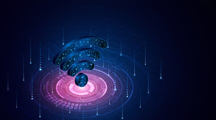 Aufkleber - Abstract wifi symbol. Concept of communication technology, internet signal or wireless connection.	