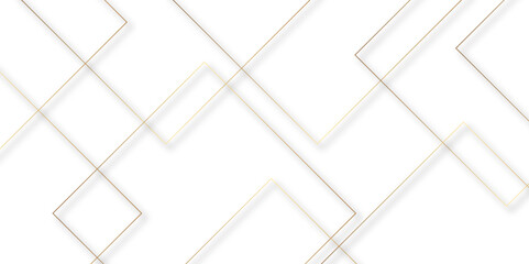 Leinwandbilder - Modern minimal and clean white gold background with shadows. abstract futuristic architecture concept with digital geometric connection gold line vector illustration for presentation background.	