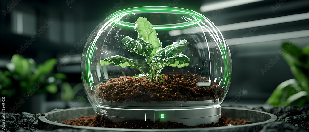 Futuristic plant terrarium design. Suggests innovative urban farming ... - Eco Interior Design For Terrariums