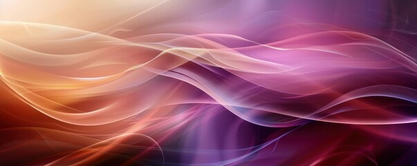 Wall Mural - Soft thin lined striped abstract design curve wave flowing colors horizontal illustration pink purple violet blue futuristic science smooth motion modern.