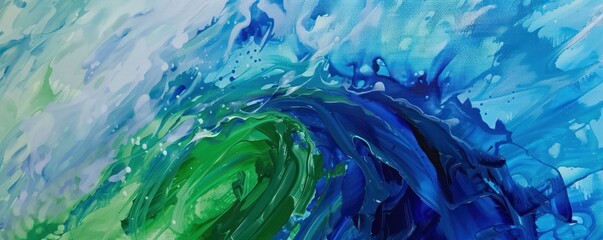 Wall Mural - green blue wave soft white background illustration movement.