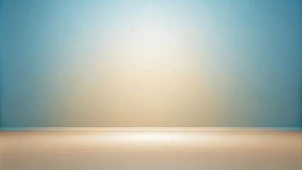 Poster - Serene Blue and Beige Gradient Room Background Ideal for Product Displays or Presentations