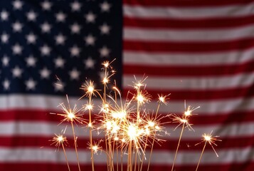 Wall Mural - american flag with stars