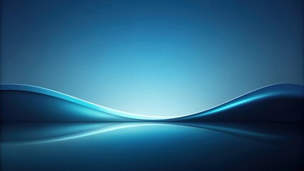 Aufkleber - Serene Blue Wave Abstract Background with Reflective Surface