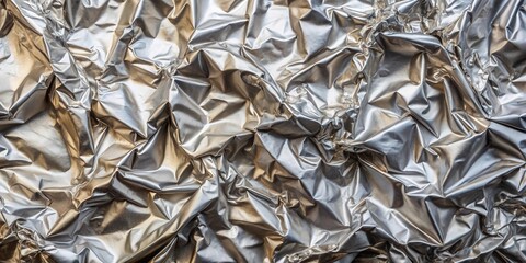 Aufkleber - Abstract Silver Metallic Crinkled Texture Background Ideal for Design Projects