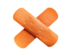 adhesive bandage isolated on transparent background and white background for first aid and wound pro