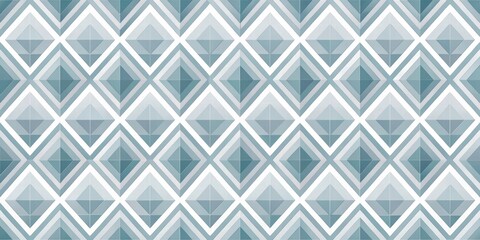 Leinwandbilder - Abstract Geometric Pattern of Interlocking Teal and White Diamonds