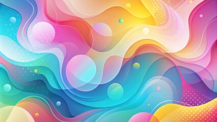 Poster - Abstract Colorful Wave Design with Pastel Hues and Organic Shapes