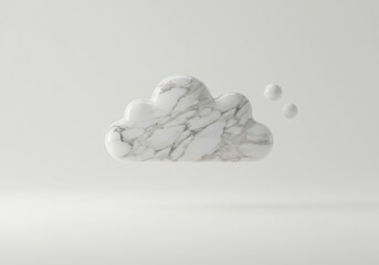 Wall Mural - white marble cloud 3d render on white background