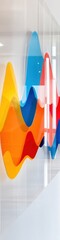 Poster - Interactive Data Visualization Immersive Mixed Reality Performance Dashboard Showcasing Dynamic Corporate Analytics with Vibrant Geometric Design