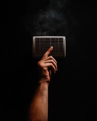 Leinwandbilder - Minimalist Climate Control Dark Aesthetic Smart Home Tech Empowering Precision Temperature Management for Urban Comfort Experiences