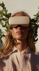 Aufkleber - Immersive Digital Wellness Gen Z Minimalist VR Experience with Organic Elements - Soft Tech Aesthetic for Next-Generation Mindful Innovation